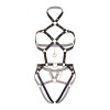 Leg Avenue Портупея-тедді з екошкіри  Heart ring harness teddy Black S (SO8563) - зображення 5