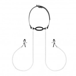    Затискачі з кляпом для сосків Bedroom Fantasies: Nipple Clamps & Silicone Gag Ring (SO8819)