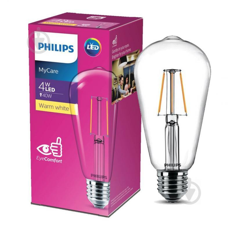 Philips LEDClassic 4-40W ST64 E27 830 CL ND APR (929001974908) - зображення 1