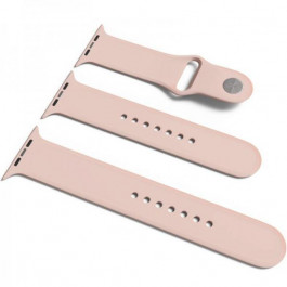   Epik Ремінець для Apple Sport Watch Band 42 / 44 S/M & M/L 3pcs силіконовий Рожевий / Pink Sand