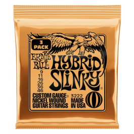   Ernie Ball 3 Sets P3222 Hybrid Slinky Nickel Wound 9/46