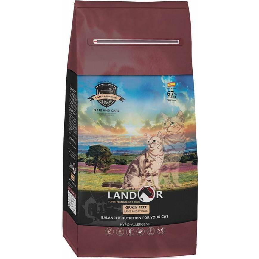 Landor Grain Free Adult Hairball Control Lamb & Potato 0,4 кг (8433022859691) - зображення 1