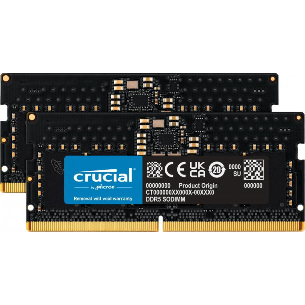 Crucial 16 GB SO-DIMM DDR5 4800 MHz (CT2K8G48C40S5) - зображення 1