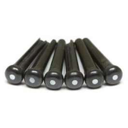   Graph Tech PP-2142-00 TUSQ Bridge Pins Martin Style 2mm Black / Mother-Of-Pearl Dot (6 Pcs)