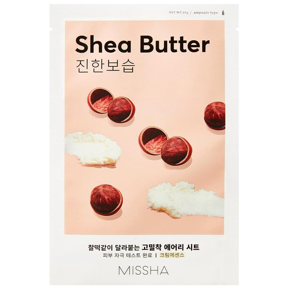 Missha Тканевая маска для лица с маслом Ши  Airy Fit Sheet Mask Shea Butter 19 г (8809581454798) - зображення 1