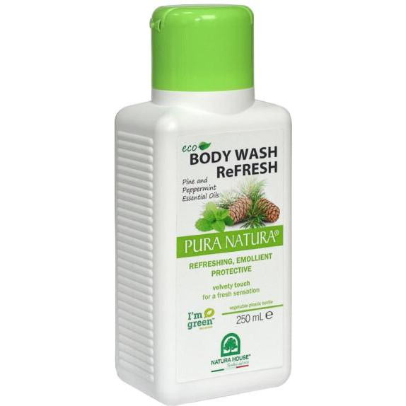 Pura Natura Гель для душу  Eco Body Wash ReFresh Pine&Peppermint Essential Oils Освіжаючий 250 мл (8000921214113 - зображення 1