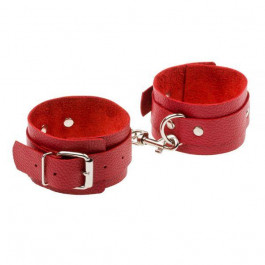   Slash Окови Leather Standart Leg Cuffs, Red (KVL-281410)