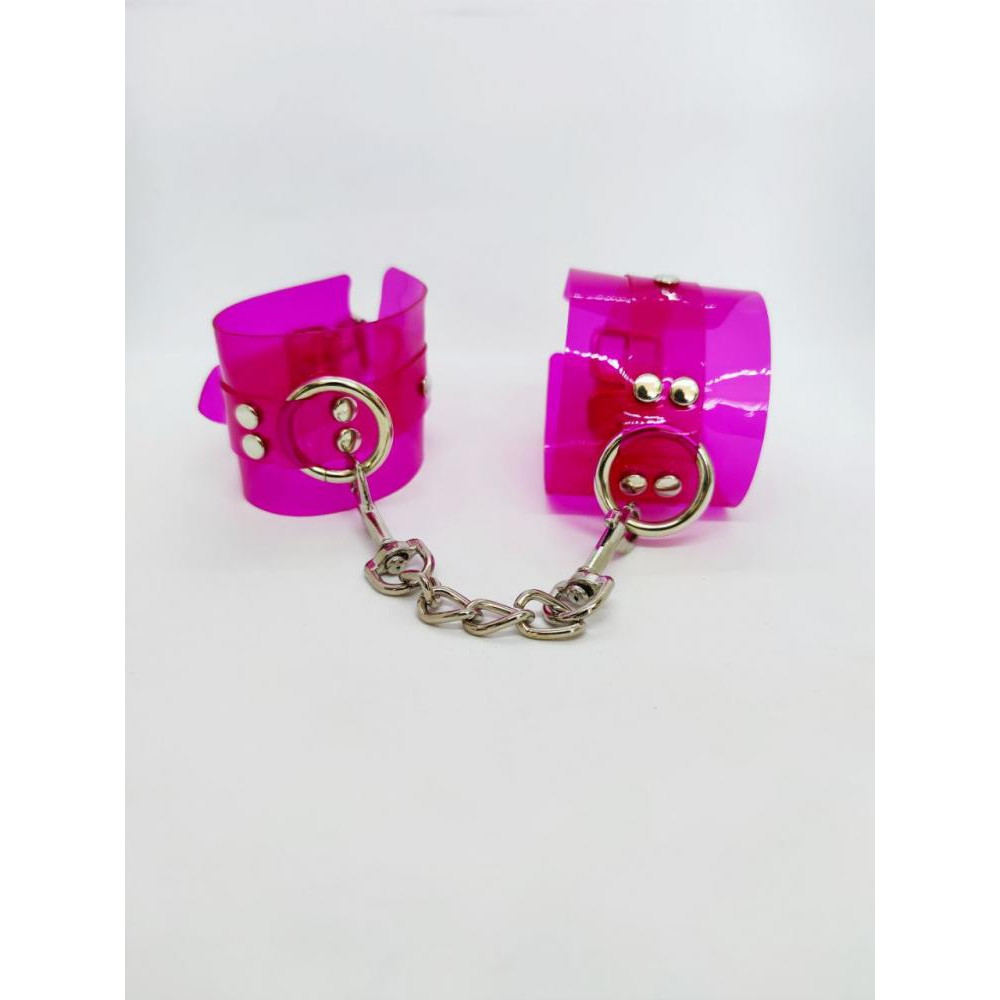DS Fetish Нручиники  Handcuffs transparent purple (DS36908) - зображення 1