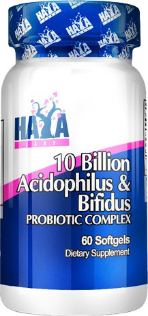 Haya Labs 10 Billion Acidophilus & Bifidus Probiotic Complex 60 caps - зображення 1