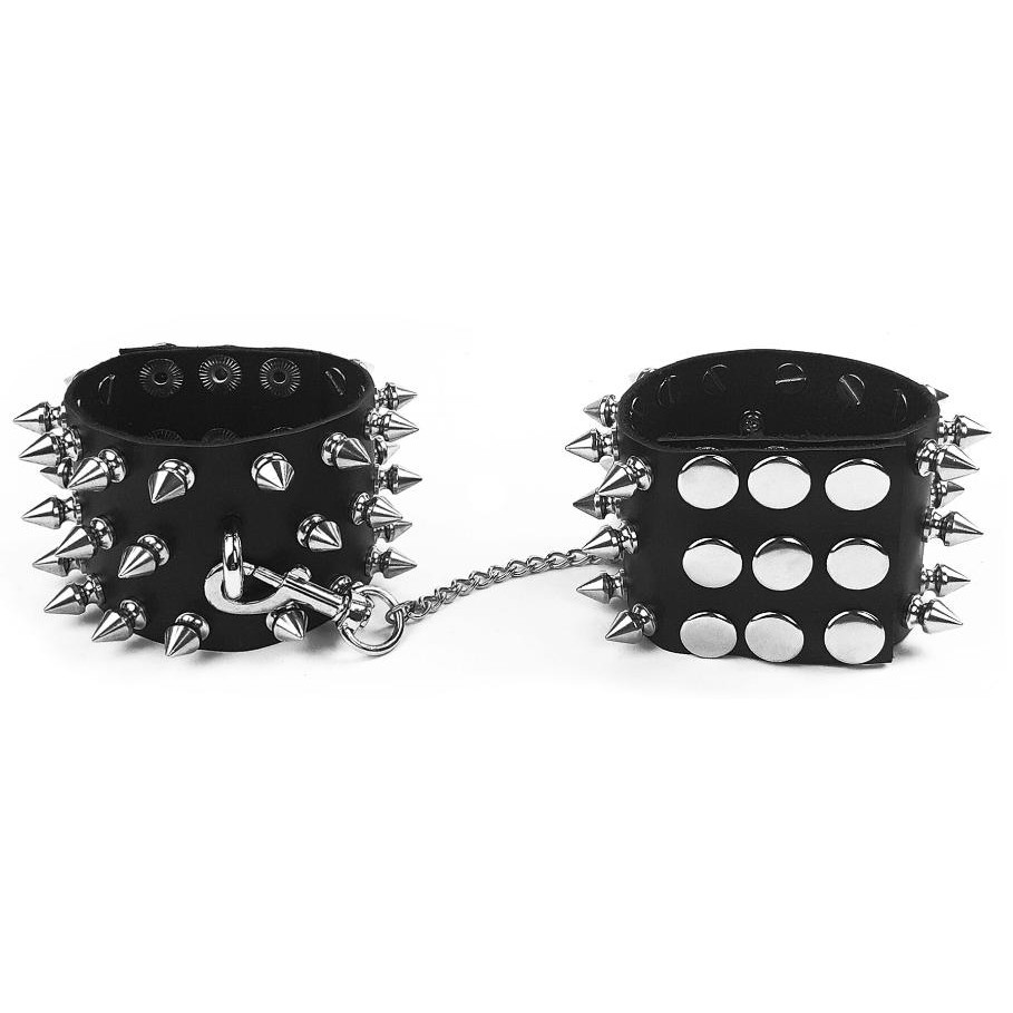 Art of Sex Наручники  Rose Spiked Leather Handcuffs, чорні (7770000341597) - зображення 1