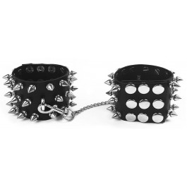   Art of Sex Наручники  Rose Spiked Leather Handcuffs, чорні (7770000341597)