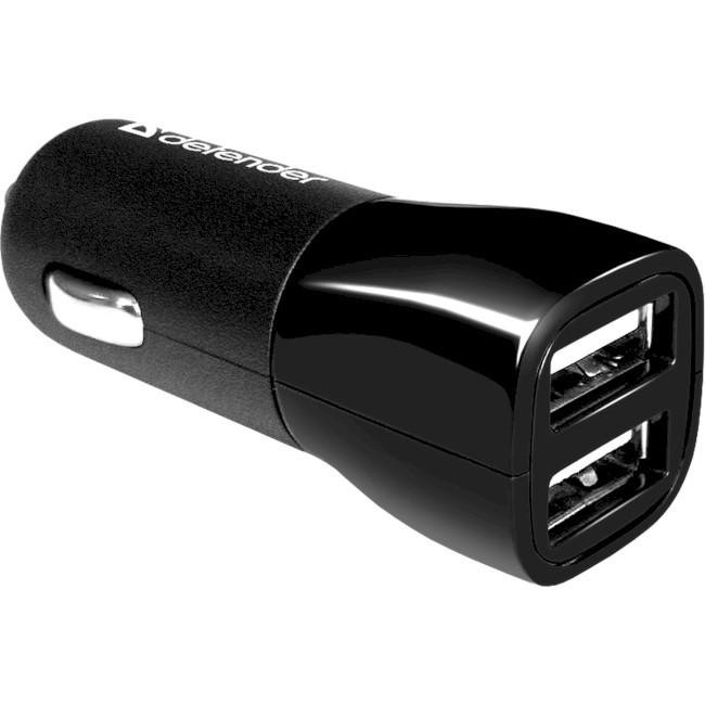 Defender ECA-24 2xUSB 5V/2.4А Black (83824) - зображення 1