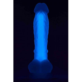 Dream toys RADIANT SOFT SILICONE GLOW IN THE DARK DILDO MEDIUM PURPLE (DT22047)