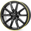 Borbet LX18 Black Matt Rim Yellow (R18 W8.0 PCD5x112 ET48 DIA66.6) - зображення 1