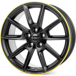   Borbet LX18 Black Matt Rim Yellow (R18 W8.0 PCD5x112 ET48 DIA66.6)