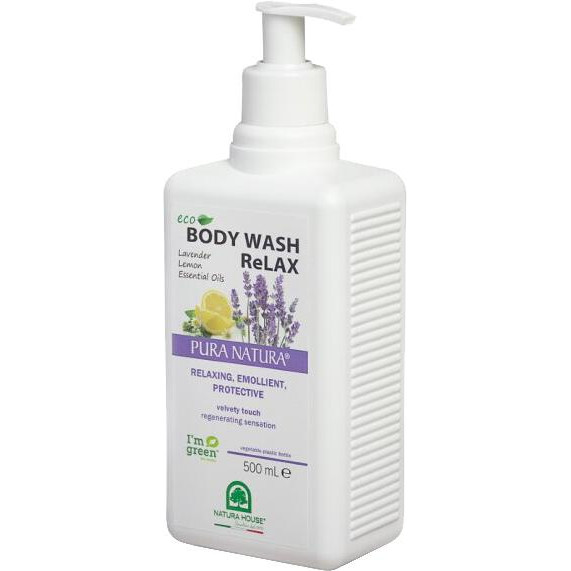 Pura Natura Гель для душу  Eco Body Wash ReLax Lavender&Lemon Essential Oils Розслабляючий 500 мл (8000921213901 - зображення 1