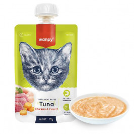 Wanpy Tuna Chicken & Carrot Крем-суп з тунцем, куркою та морквою для котів 90 г (RAС-41)