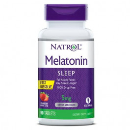   Natrol Melatonin 5 mg Fast Dissolve, 90 таблеток - клубника