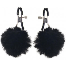   XR Brands Затискачі для сосків з помпонами Charmed Pom Pom Nipple Clamps, чорні