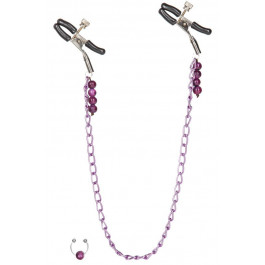   California Exotic Novelties Набір затискачів Nipple Play Purple Chain Nipple Clamp, фіолетовий