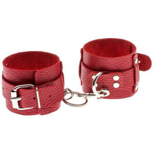 Slash Фіксатори для рук Leather Dominant Hand Cuffs, червоні - зображення 1