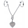 Orion Затискачі для статевих губ Intimate Heart-Shaped Chain, срібні - зображення 1