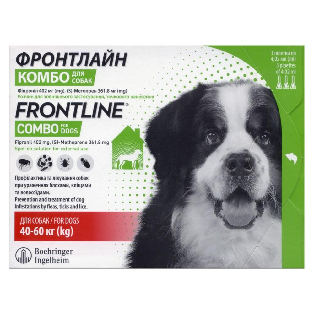 Frontline Краплі  Frontline Combo від бліх та кліщів для собак вагою 40-60 кг 3 піпетки (2000981200961) - зображення 1