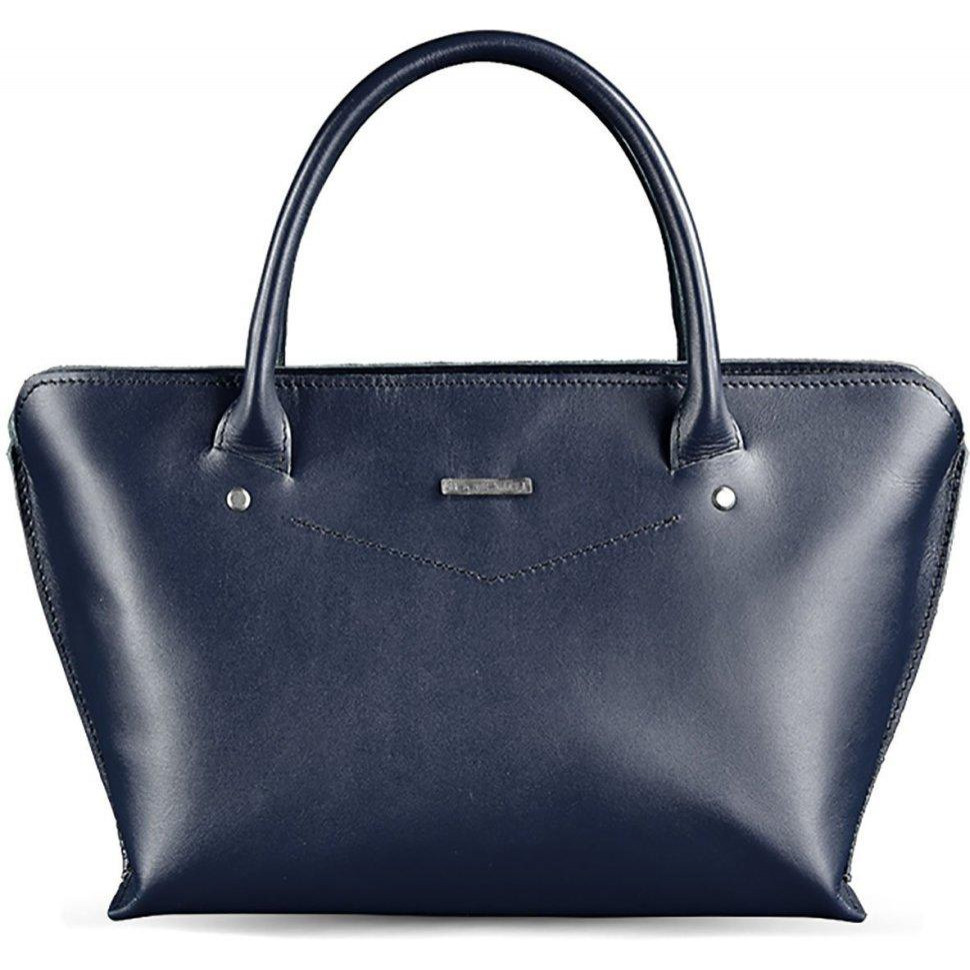 BlankNote Женская кожаная сумка  Midi BN-BAG-24-navy-blue Темно-синяя - зображення 1