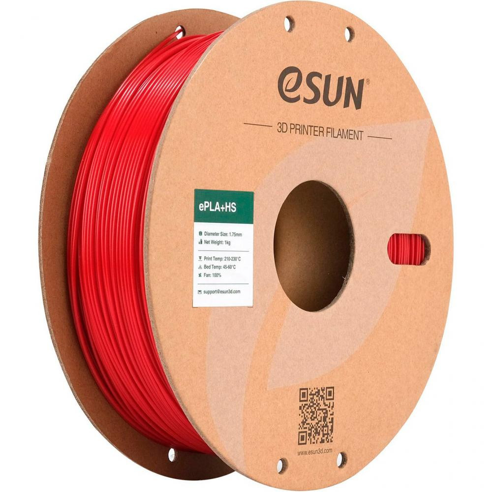 Esun ePLA Plus HS Filament (пластик) для 3D принтера  1кг, 1.75мм, пожежно-червоний (EPLA+HS-P175FR1) - зображення 1