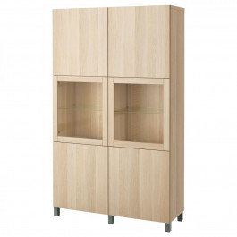   IKEA BESTA Книжкова шафа білий дуб зелений 120x42x202 (894.244.54)