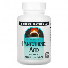   Source Naturals Pantothenic Acid, 100 mg, 250 Tab