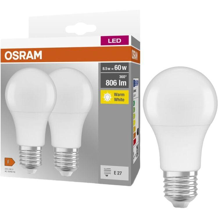 Osram LED BASE A60 8.5W 806Lm 2700K E27x2 (4058075152656) - зображення 1