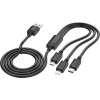 Hoco X74 3-in-1 USB to Lightning+Micro+USB Type-C Black (6931474767363) - зображення 1