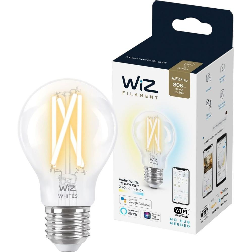 WiZ LED Smart E27 7W 806Lm A60 2700-6500 Filament Wi-Fi (929003017201) - зображення 1