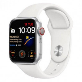   Apple Watch SE 2 GPS + Cellular 44mm  Silver Aluminum Case with White Sport Band - S/M (MNU13)