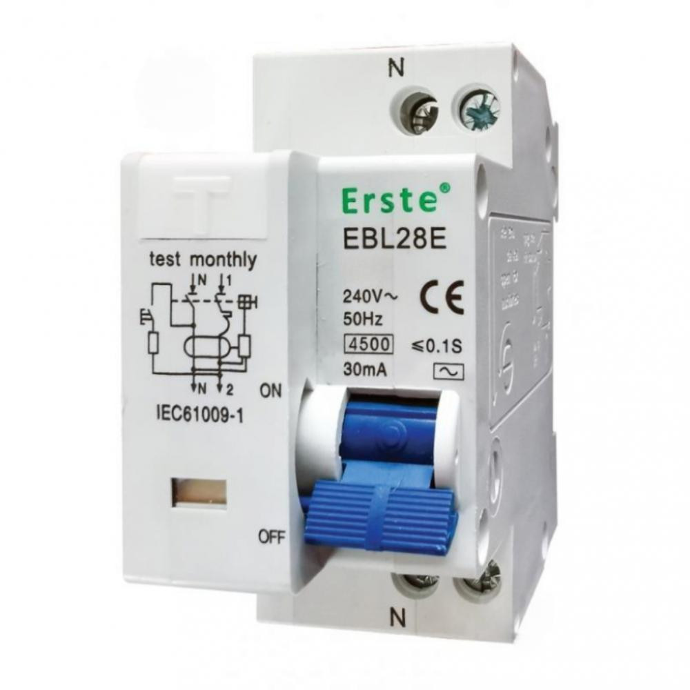 Erste Electric EBL28E 4.5 кА 1п+Н C16 30 мА (EBL28E-16C003) - зображення 1