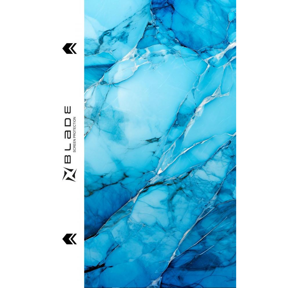 Blade Hydrogel Screen Protection (Print_Plotter) back Marble series Light Blue - зображення 1