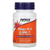 Now Витамины D-3 & MK-7, 5000 МЕ / 180 мкг, Now Foods, 60 капсул NF0384 - зображення 1