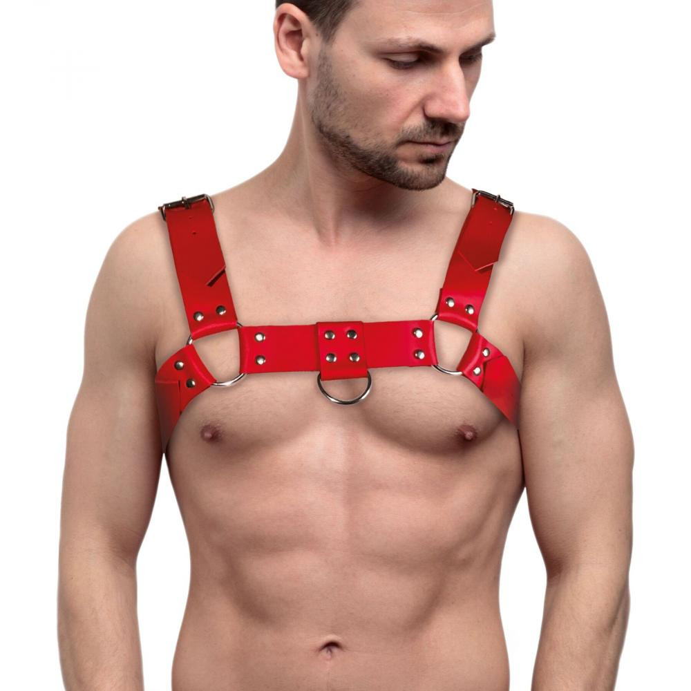 Feral Feelings Чоловічі портупеї з натуральної шкіри  - Bulldog Harness Red (SO9413) - зображення 1