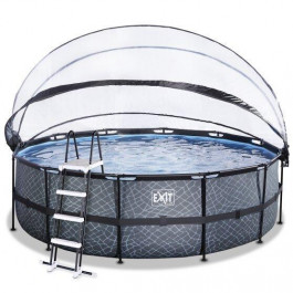 EXIT Stone 450x122cm + dome, filter pump / grey (30.42.15.00)