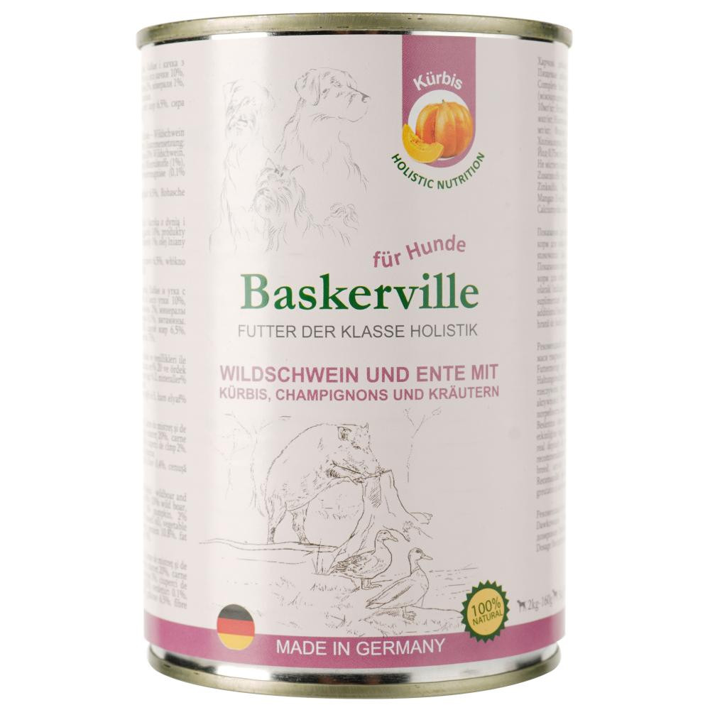 Baskerville Утка и кабан с тыквой и зеленью 400 г 21560 - зображення 1