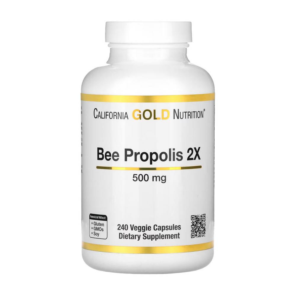 California Gold Nutrition Bee Propolis 2X 500mg - 240 caps - зображення 1