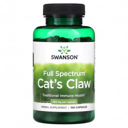   Swanson Cat's Claw 500 mg Full Spectrum, 100 капсул