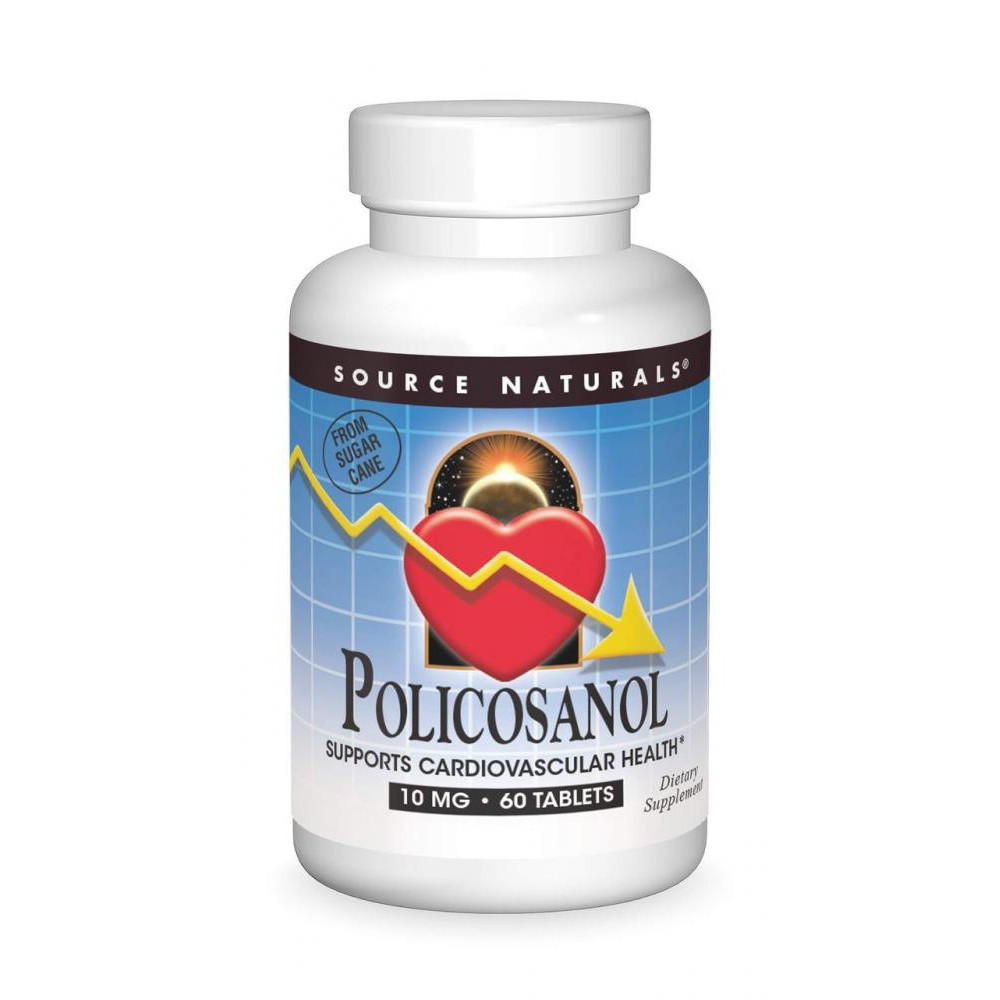 Source Naturals Policosanol, 10 mg, 60 Tablets - зображення 1