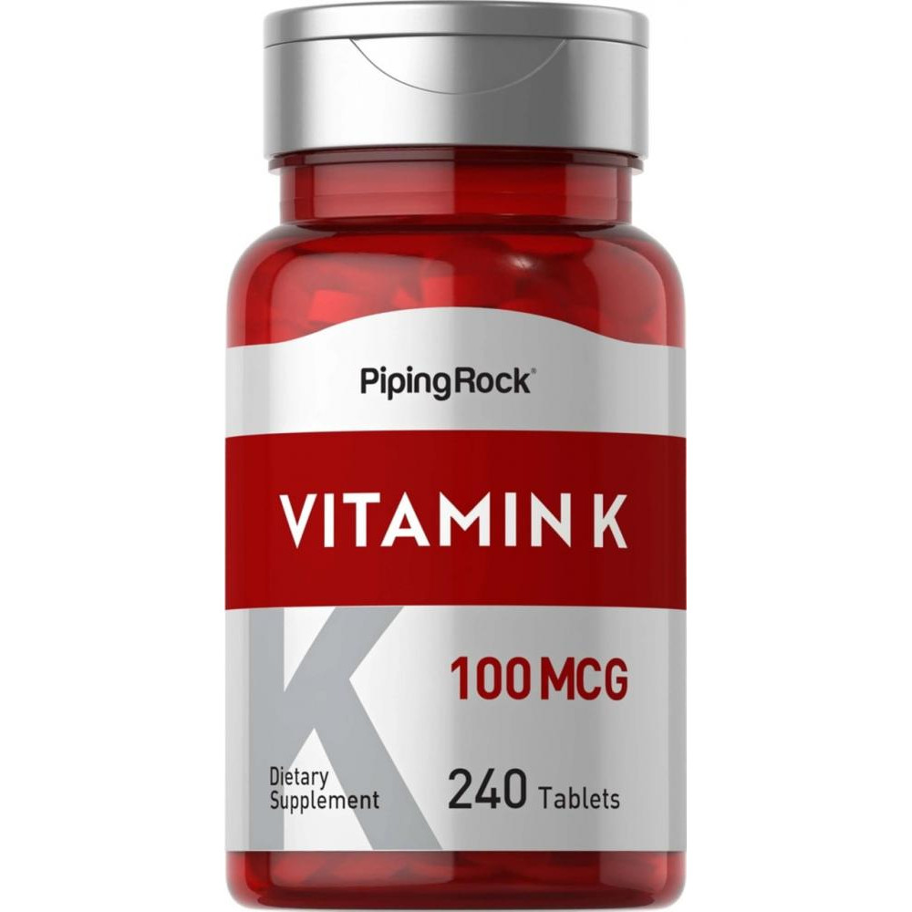 Piping Rock Вітамін К  Vitamin K 100 mcg 240 Tablets - зображення 1