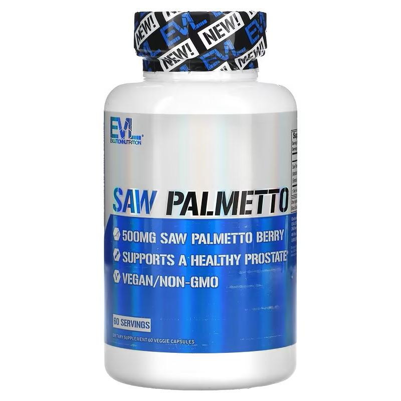 Evlution Nutrition Saw Palmetto 500 mg 60 Veggie Capsules - зображення 1