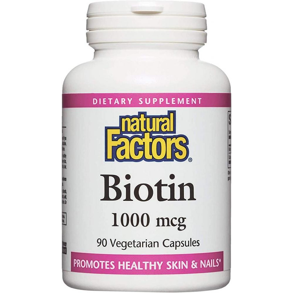 Natural Factors Biotin, 1,000 mcg, 90 Vegetarian Capsules - зображення 1