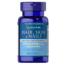   Puritan's Pride Для волос, кожи, ногтей Hair, Skin & Nails One Per Day Formula 30 Softgels