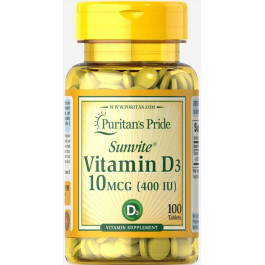   Puritan's Pride Витамин D3 Vitamin D3 400iu 100 tabl