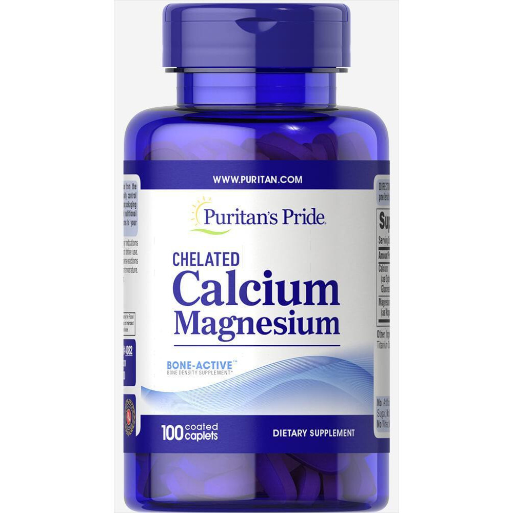 Puritan's Pride Calcium Magnesium Chelated 500 мг/250 мг 100 капсул - зображення 1